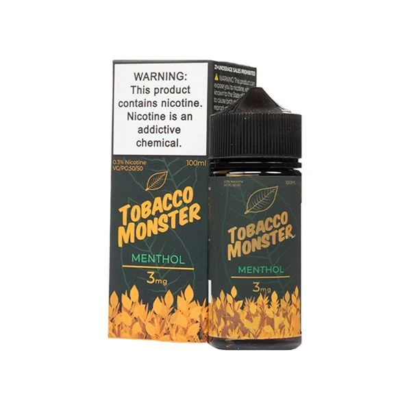Tobacco Monster Synthetic Nicotine E-Liquid By Monster Vape Labs 100ML (MSRP $30.00)