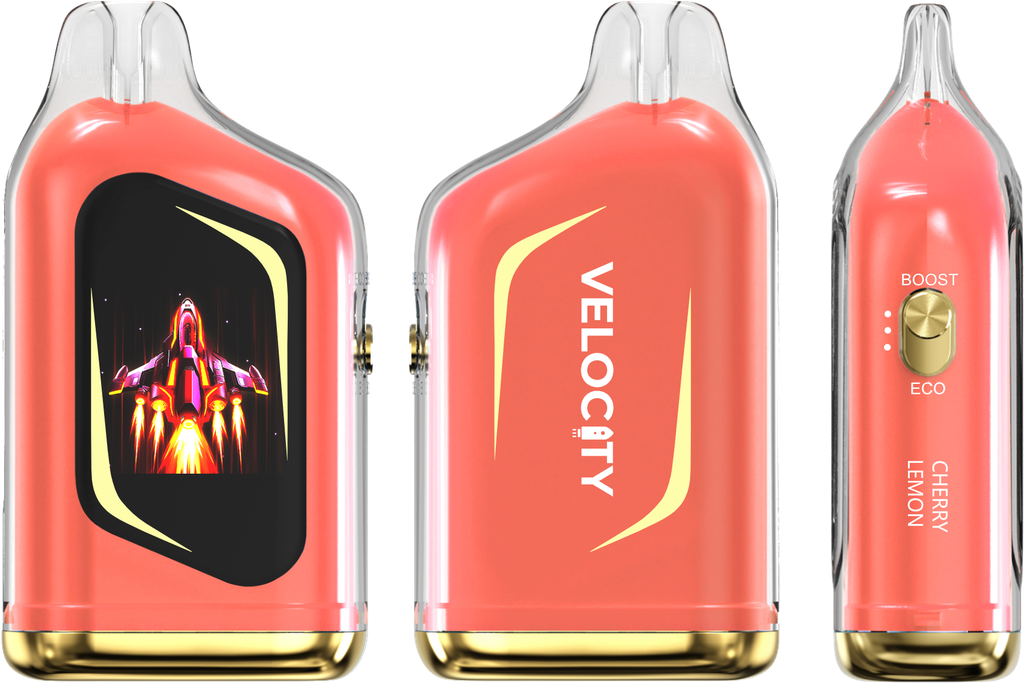 Velocity 17ML 25K Puffs Disposable Device With Interactive Vaping Animation & Mega HD Screen - Display of 5 (MSRP $25.00 Each)