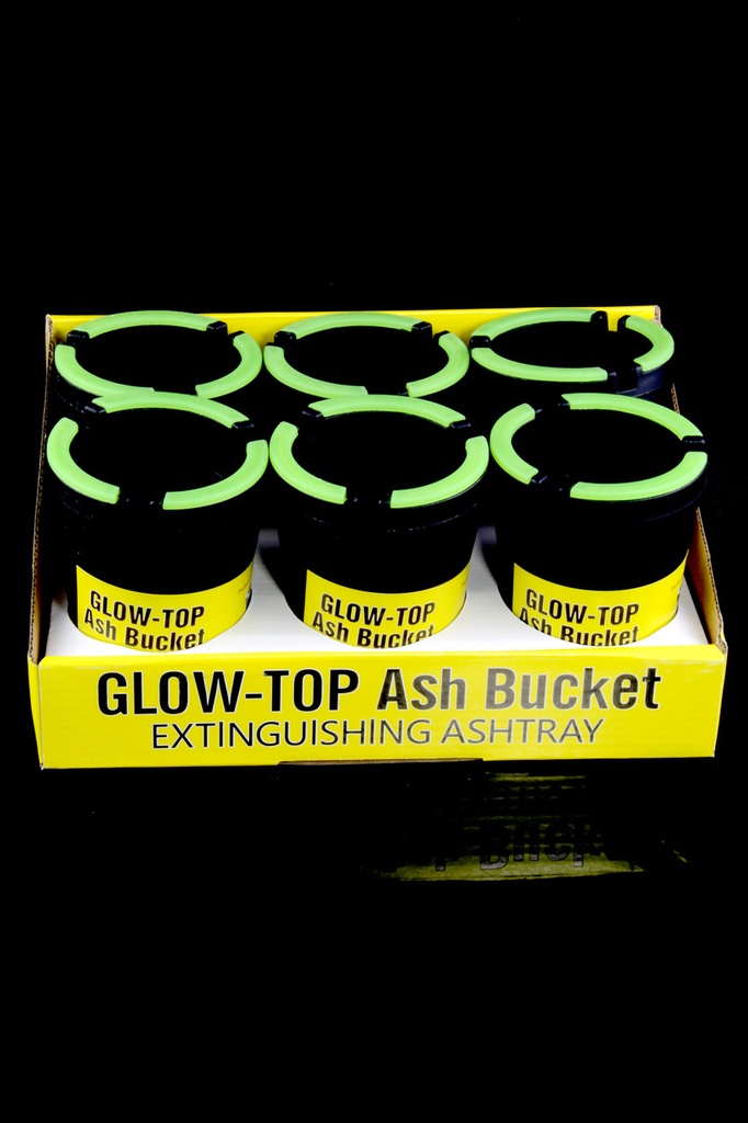  Glow In The Dark Butt Bucket  Extinguishing Ashtray - Display of 6  [30496GLOW] (MSRP $5.00 Each)