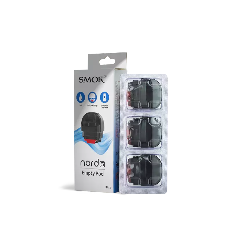 SMOK Nord 5 5ML Empty Refillable Replacement Pod - Pack of 3 (MSRP $10.00)