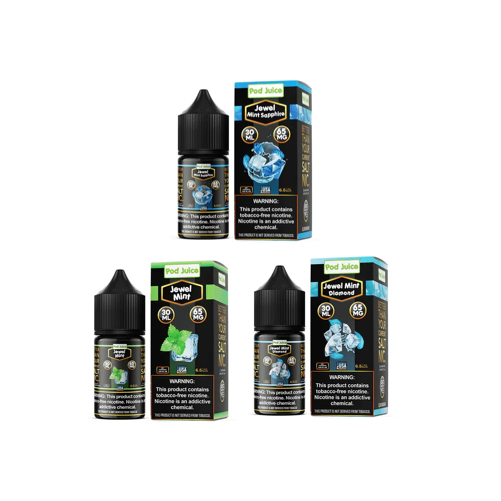 Pod Juice BOLD Nicotine Salt E-Liquid 30ML (MSRP $24.99) - Jewel Mint
