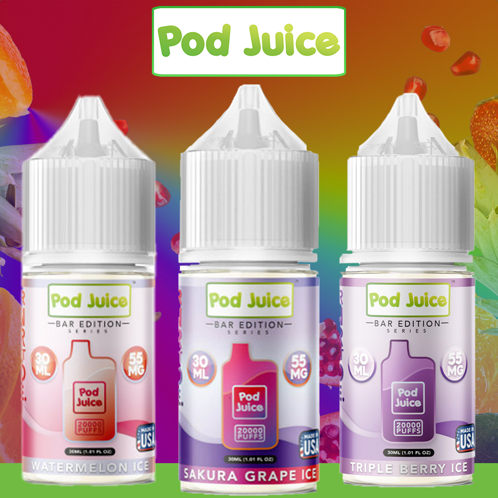 Pod Juice Bar Edition Nicotine Salt E-Liquid 30ML (MSRP $19.99)
