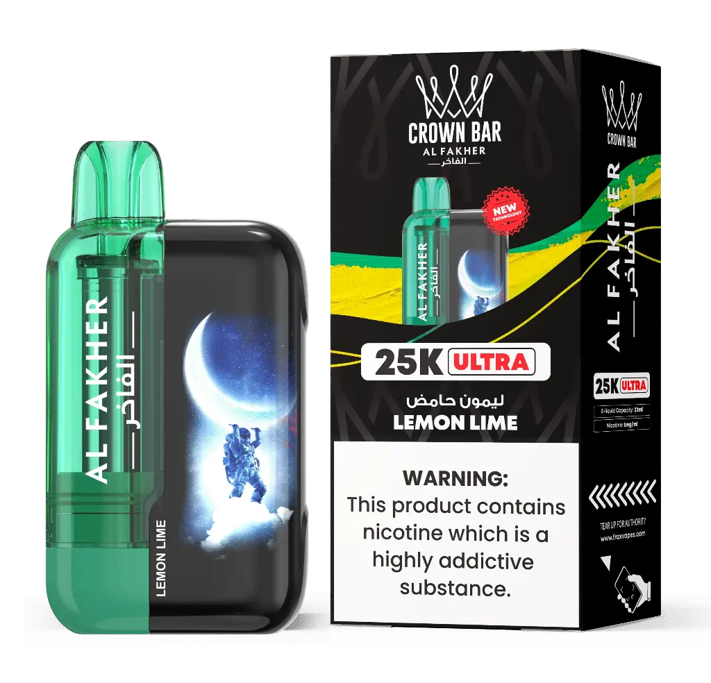 Al Fakher Crown Bar 25K Ultra Puffs 22ML Disposable Device With Dual Mode - Display of 5 (MSRP $25.00 Each)