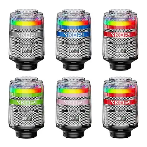 Kori 120K Puffs Disposable Hookah Vape Head With RGB Light & LED Screen - Display of 4