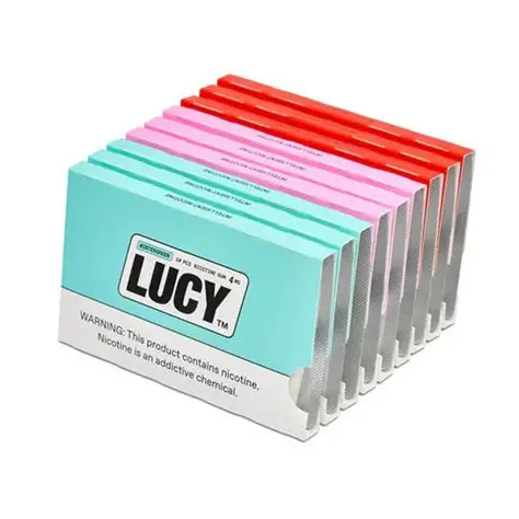  Lucy Nicotine Gum - Pack of 10 Pieces - Display of 10 Packs (MSRP $4.99 Each)