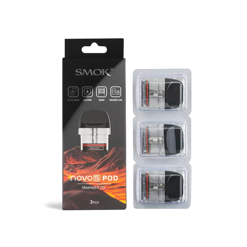 SMOK Novo 5 2ML Refillable Replacement Pods - Pack of 3 (MSRP $15.00) - Meshed 0.7 ohm MTL