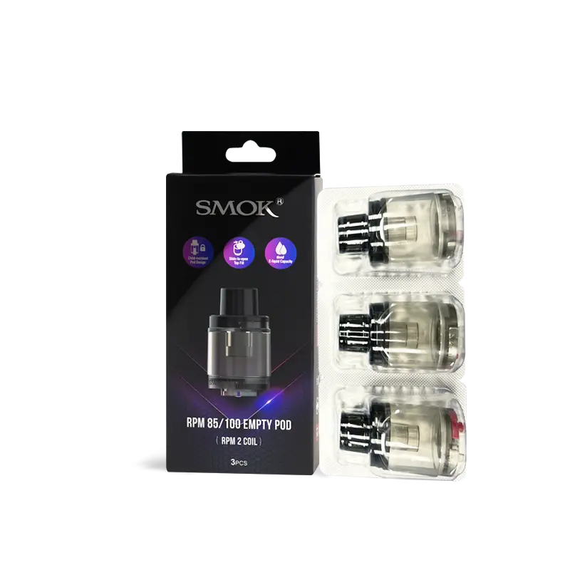 SMOK RPM 85 / 100 6ML Empty Refillable Replacement Pod - Pack of 3 (MSRP $15.00) - RPM 2 COIL