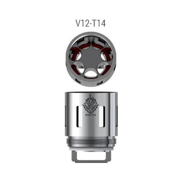 SMOK TFV12 Tank V12-T14 Replacement Coils - Pack of 3 (MSRP $25.00) - 0.12 Ohm Fourteen (80-350W)