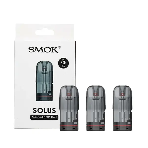 SMOK SOLUS 3ML Refillable Replacement Pod - Pack of 3 (MSRP $20.00) - Meshed 0.9ohm Pod