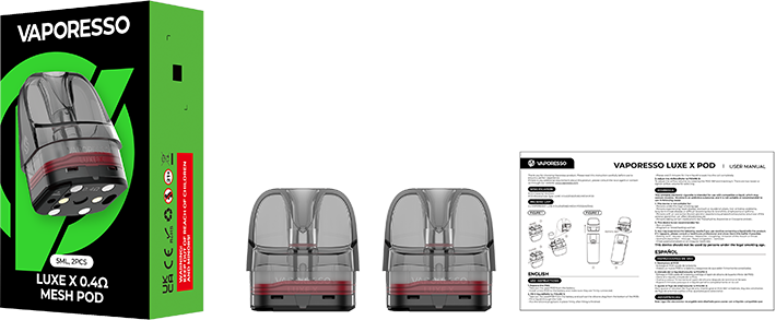 Vaporesso Luxe X2 2000mAh Pod System Starter Kit With 2 x 5ML Luxe X Series Mesh Pod (MSRP $40.00)