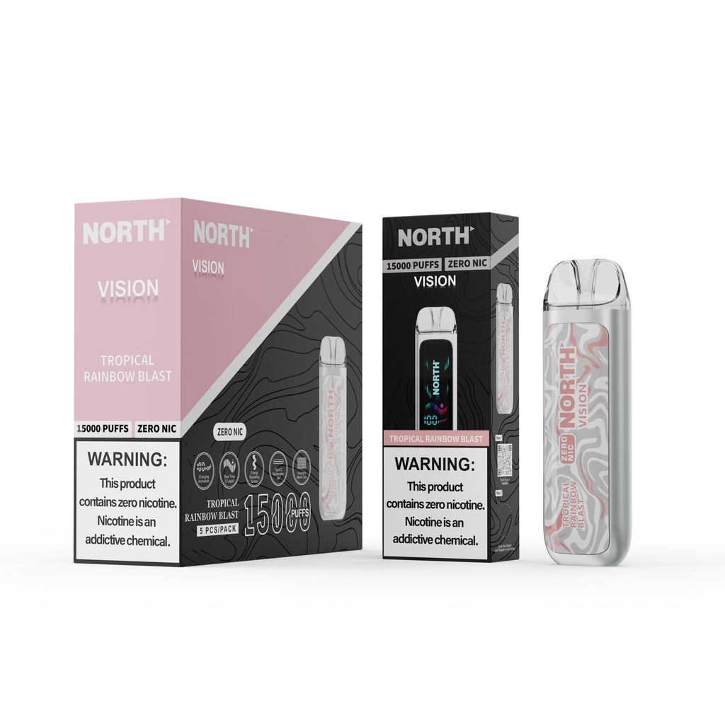 North 5000 Puffs Zero Nicotine Salt  - Display of 10