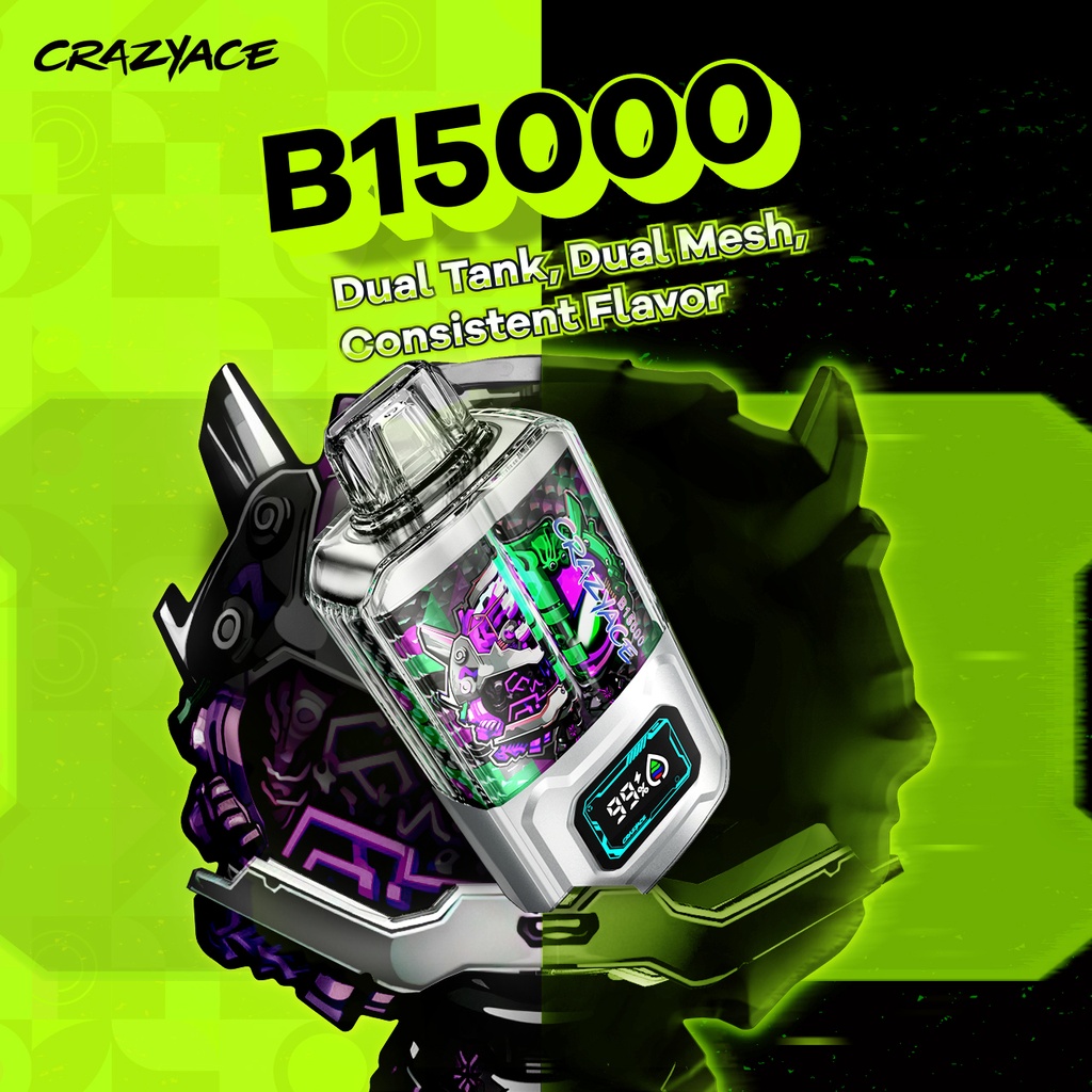 CRAZYACE 15000 Puffs - Display of 10 