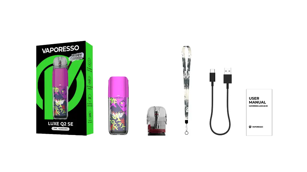 Vaporesso Luxe Q2 SE 1000mAh Pod System Starter Kit With 2 x Refillable 3ML Luxe Q Mesh Pod (MSRP $20.00)